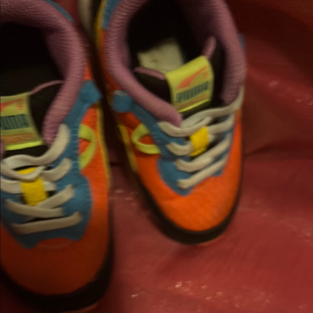 Puma Kids' Orange and Blue Sneakers
